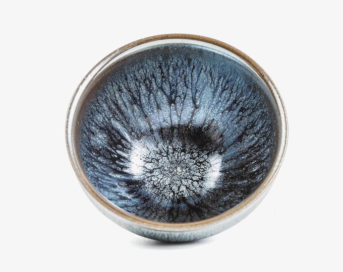 65mm/70ml Jianzhan Tenmoku Tea Cup,Blue Oil Spot Tea Cup