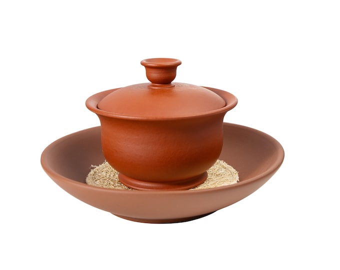 Handmade Chaozhou Clay Gaiwan with Plate 85-90ml