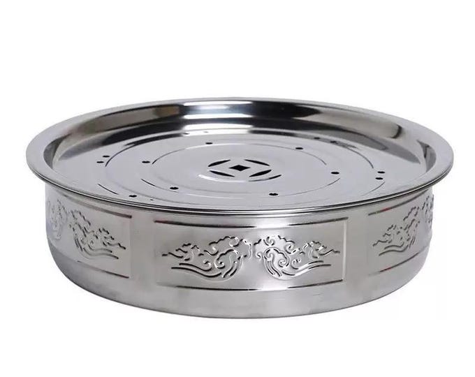 Round Stainless Steel Tea Tray with Water Storage Design – Thickened