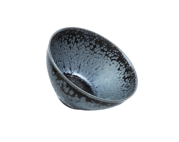7.5/4.8cm 80ml Jianzhan Tenmoku Tea Bowl-Blue Oil Spot