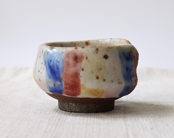 120ml / 4.06 oz Handmade Wood-Fired Zhiye (Shino) Glaze Tea Bowl, Jingdezhen