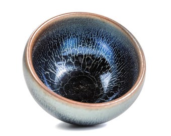 7.8/5cm 80ml Jianzhan Tenmoku Tea Cup-Blue Dragon Scales Pattern