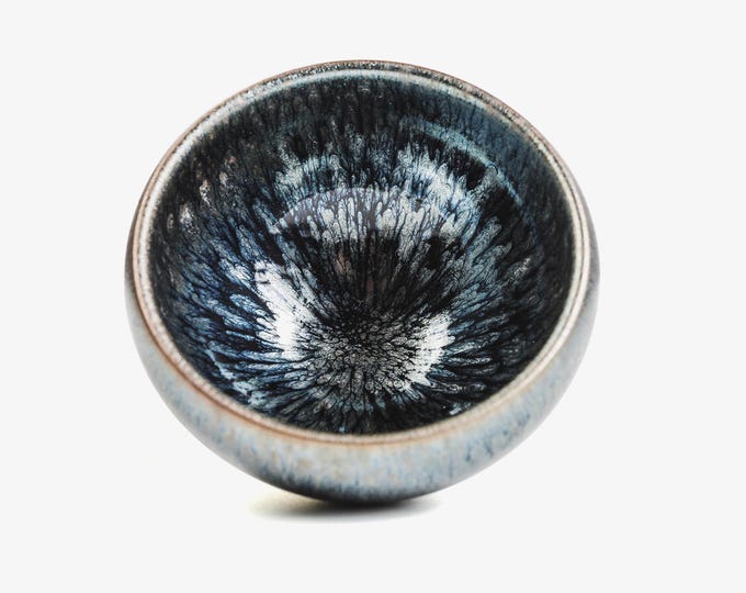 110ml / 3.72 oz Jianzhan Tenmoku Tea Cup - Blue Crystal Oil Spot
