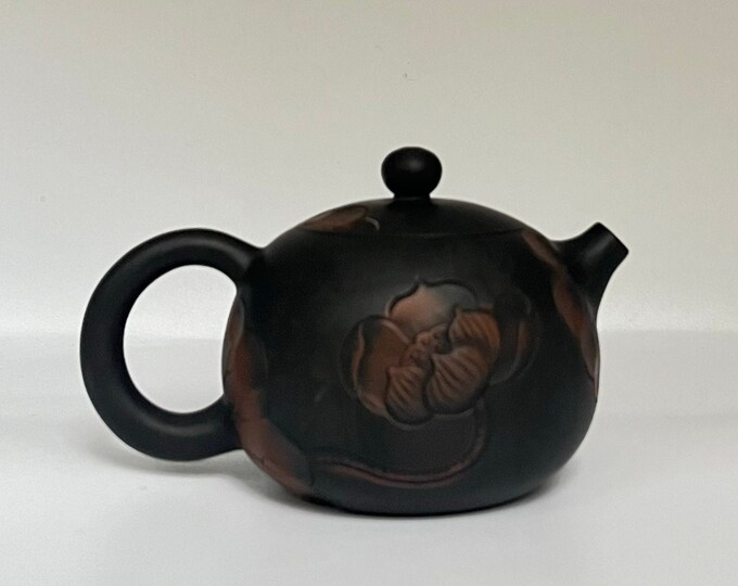 200ml Handmade Jian Shui Teapot,Lotus Carved "Xi Shi"西施 Teapot
