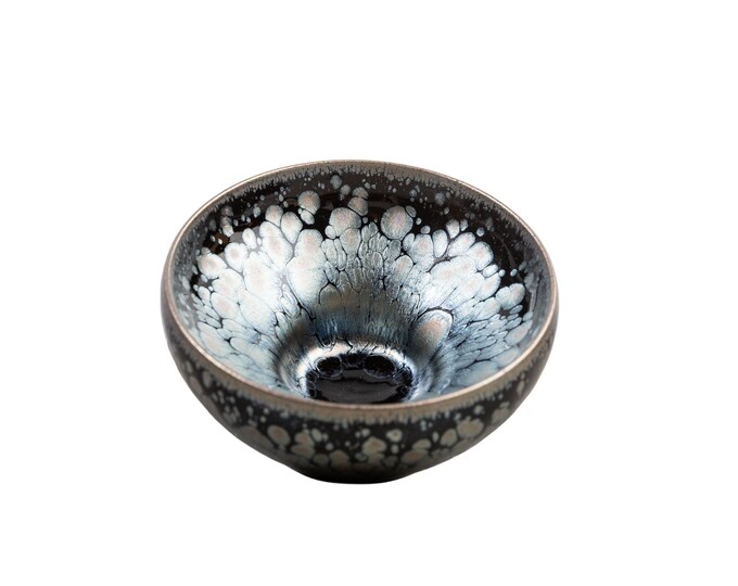 9.8*5.8cm 110ml Jianzhan Tenmoku Peony Oil Spot Tea Bowl