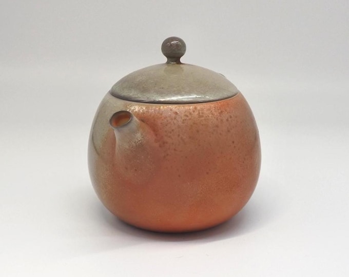 147ml / 4.97 oz Jingdezhen Handmade Wood-Fired "Dragon Egg" Teapot (Longdan Hu) - Purple Gray & Orange