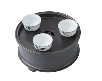 Chaozhou Handmade Tin Cha Chuan, Teapot Holder Tea Cup Tin Holder 165*80mm(Dia.*H)