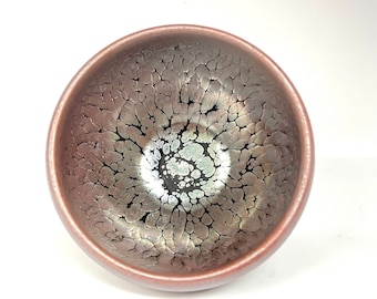 8/7.5cm Handmade Jianzhan Tenmoku Tea Bowl, Embossed Red Oil Drop Jianzhan Tea Bowl,Jianwares