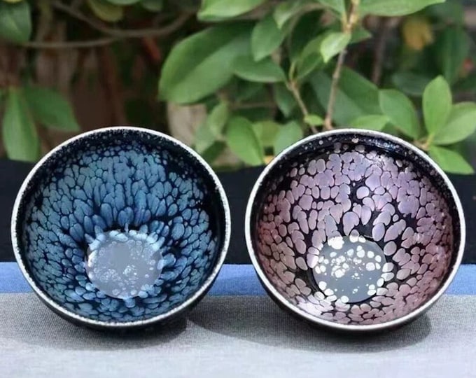 Valentine gift 7.5*5.3cm Jianzhan Couple Cups-Handmade Jianwares-Gongfu teawares
