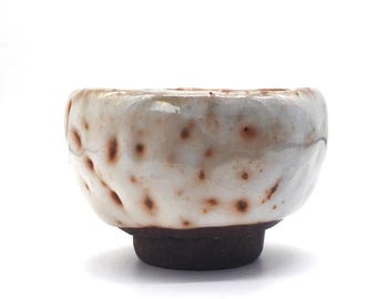 120ml Jingdezhen Handmade Wood Fired Zhiye志野 Glaze Tea Bowl-White& Orange