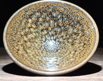 100*50mm Handmade Partridge Speckle Jianzhan Tenmoku Hat Shaped Tea Bowl