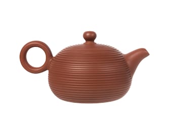 130ml Chaozhou Handmade Red Clay Teapot,Thousand Thread Shaped Teapot for Oolong tea-Chinese Gongfu teawares