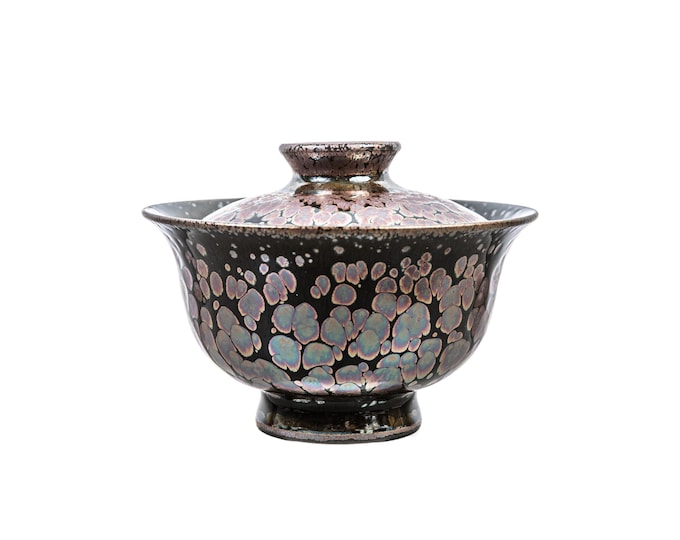 9.5*5.4cm 100ml Purple Oil Spot Jianzhan Tenmoku Gaiwan