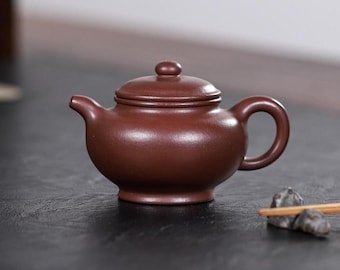 Handmade 200ml Yixing Zisha Duozhi Teapot 掇只壶, Chinese Purple Clay Tea Pot for Loose Leaf Tea