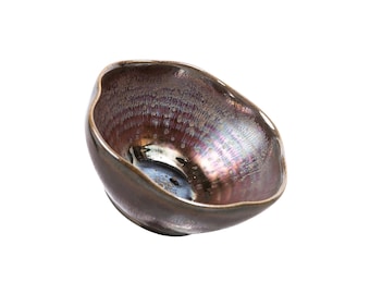 100*60mm Jianzhan Tenmoku Purple Oil Spot Tea Bowl,Flower Mouth Tea Bowl
