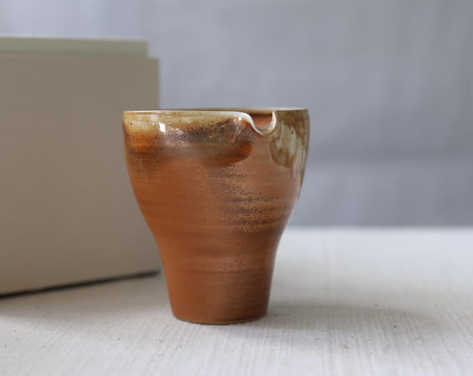 130ml Jingdezhen Handmade Wood-Fired Fair Cup, Naturally Deposited Ash Glaze