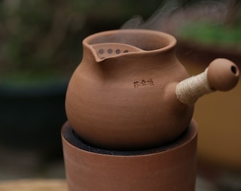600cc Chaozhou Red Clay Tea Pot for Tea Cooking, Electronic Stove/Carbon stove/Alcohol Stove Available