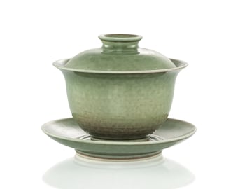 140ml Jingdezhen Kiln Transmutation Light Green Gaiwan