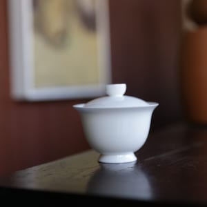 120cc Chaozhou White Porcelain Gaiwan,Gaiwan Set for Oolong Tea-Chinese Gongfu teawares