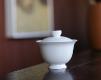 120cc Chaozhou White Porcelain Gaiwan,Gaiwan Set for Oolong Tea-Chinese Gongfu teawares