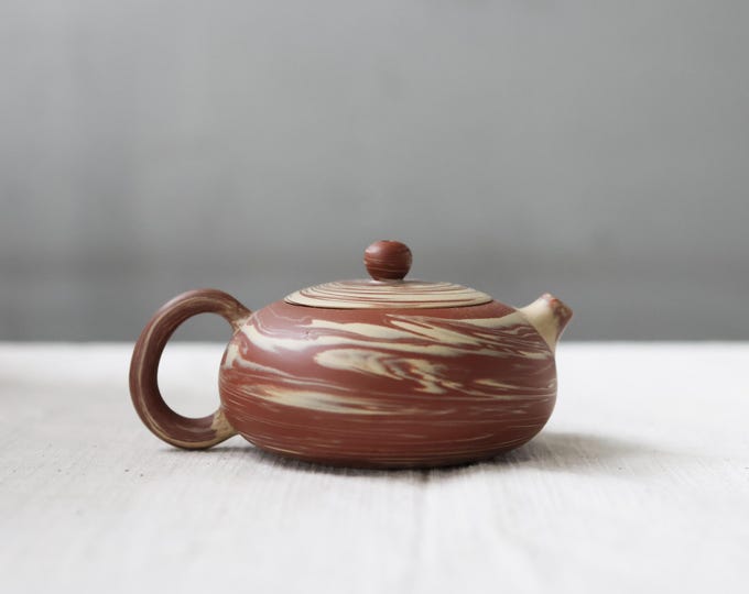 160ml Jianshui “Xi Shi”西施 Teapot, Marbled Swirl Pattern, Chinese Artisan Tea Ware