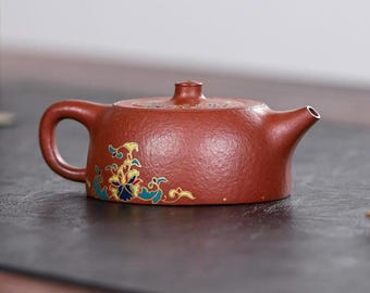 Handmade Yixing Zisha Teapot, 220ml Red Clay Purple Clay Teapot