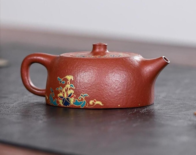 Handmade Yixing Zisha Teapot, 220ml Red Clay Purple Clay Teapot