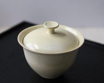 145ml/ 4.9 oz Handmade Fenyin Gaiwan - White Gaiwan