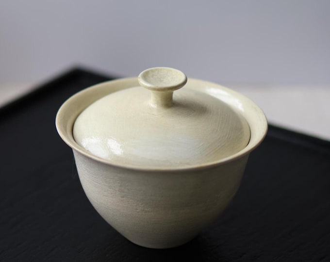 145ml/ 4.9 oz Handmade Fenyin Gaiwan - White Gaiwan