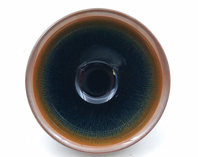 12.5*7.5cm Rabbit Hair Jianzhan Tenmoku Tea Bowl-Pottery Chawan