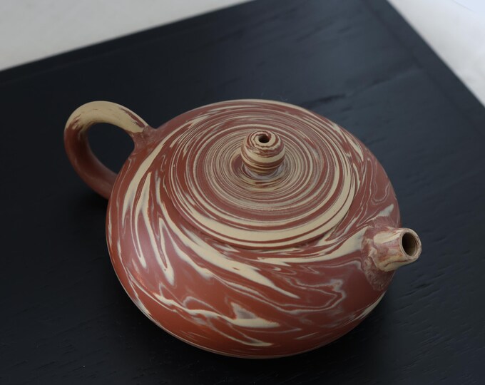 160ml / 5.41 oz Jian Shui Teapot - “Xi Shi”西施 Teapot - Marbled Swirl Pattern