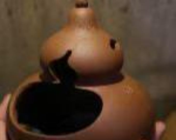 Handmade Chaozhou Clay Gourd Incense Holder 14*16cm(Dia.*H)
