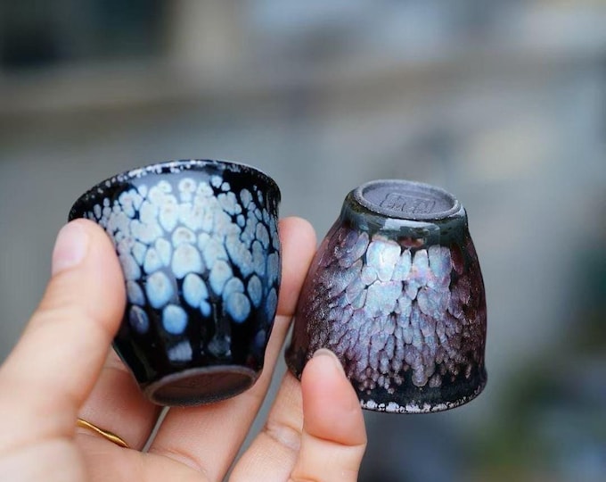 Set of 2PCS 30ml Handmade Jianzhan Tenmoku Tea Cup, Oil Spot Pair Cup