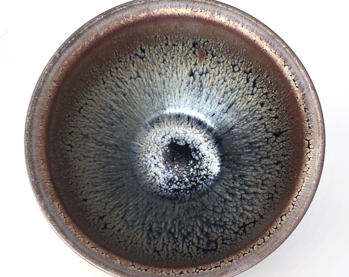 12.5*7.5cm Jianzhan Tenmoku Matcha Tea Bowl,Oil Spot Tenmoku Tea Bowl Chawan