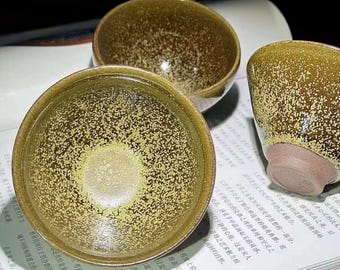 Handmade Jianzhan Tenmoku Tea Bowl,Mocha Ice Ice Crackled Tea Bowl