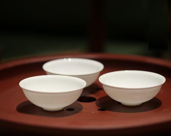 Set of 3pcs White Ceramic Tea Cup 30ml