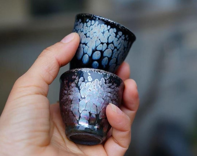 30ml Handmade Jianzhan Tenmoku Tea Cup, Oil Spot Pair Cup