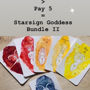 wähle 6 - zahle 5 - personalisiertes Sternzeichen Göttinnen Set im Aquarellstil - Sternzeichen, Astrologie Geschenk, Horoskop Kunst