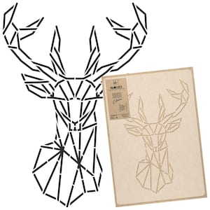 Stencil da parete in plastica riutilizzabile per bambini // 43x64cm o 59x95cm // Linee Geometriche A Testa Di Cervo