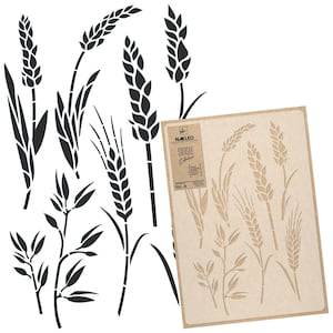Stencil da parete in plastica riutilizzabile per bambini // 43x64cm o 59x95cm // GRANO - SPIGHE - FRUMENTO
