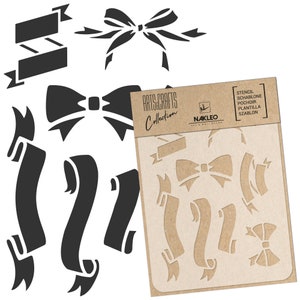 Fai da te Stencil in Plastica Riutilizzabile - A5 A4 A3 - Bandiere Nastri Arco - Arte Artigianato Parete Pittura Modello Scrapbooking