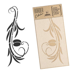 Riutilizzabile stencil da parete in plastica // Bordo - Bordura // Olive // Decorazione murale