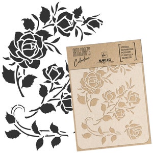 Fai da te Stencil in Plastica Riutilizzabile - A5 A4 A3 - Rose #2 - Arte Artigianato Parete Pittura Modello Scrapbooking