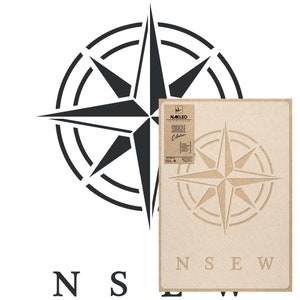 Large Wall Stencil for Painting - Compass, Wind Rose - Reusable, Plastic Template for DIY Craft - Floor, Stenciling, Art, Decor