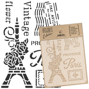 BRICOLAGE réutilisable pochoir en plastique // A3 A4 // Carte Postale de Paris // artisanat - meubles - scrapbooking - découpage