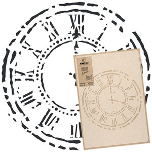 Stencil da parete in plastica riutilizzabile per bambini // 43x64cm o 59x95cm // Quadrante Orologio da Parete