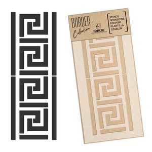 Riutilizzabile stencil da parete in plastica // Bordo - Bordura // Simmetria classica // Decorazione murale