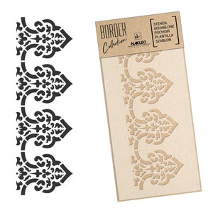 Riutilizzabile stencil da parete in plastica // Bordo - Bordura // TLai Thai // Decorazione murale