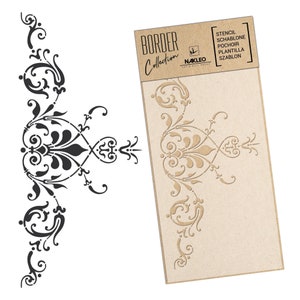 Riutilizzabile stencil da parete in plastica // Bordo - Bordura // Vintage // Decorazione murale