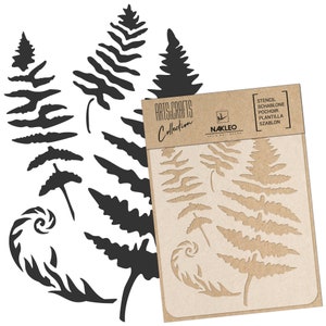 Fai da te Stencil in Plastica Riutilizzabile - A5 A4 A3 - Foglie Di Felce - Arte Artigianato Parete Pittura Modello Scrapbooking
